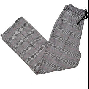 TopShop plaid wide leg trousers, Size 6, elastic waistband, loose fit, Office